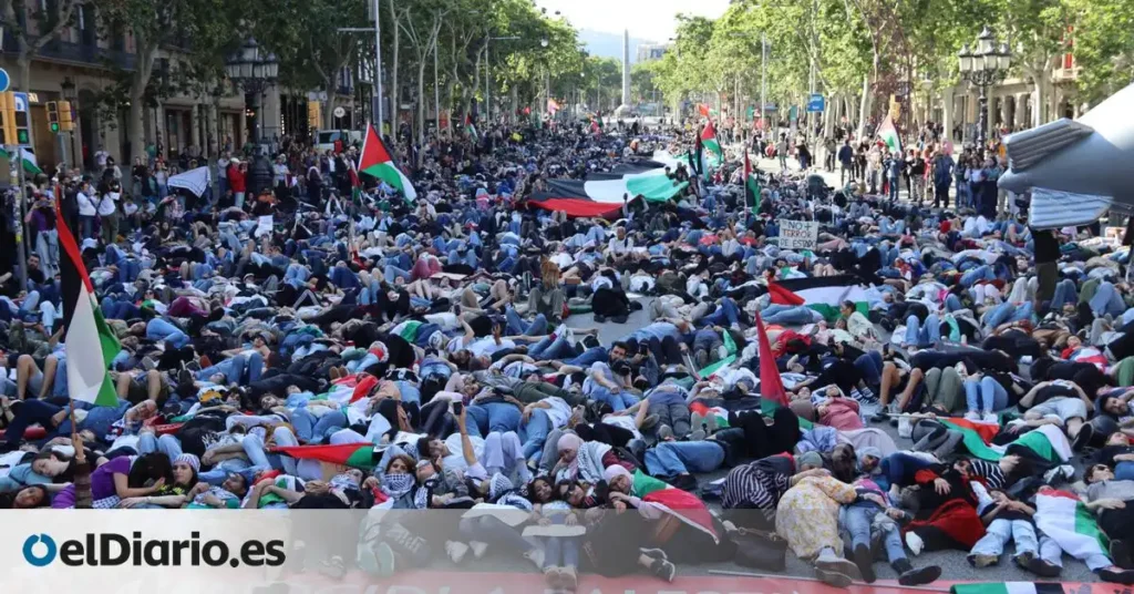 Protestas en Barcelona: Acampada por Palestina Atrae a Miles de Manifestantes