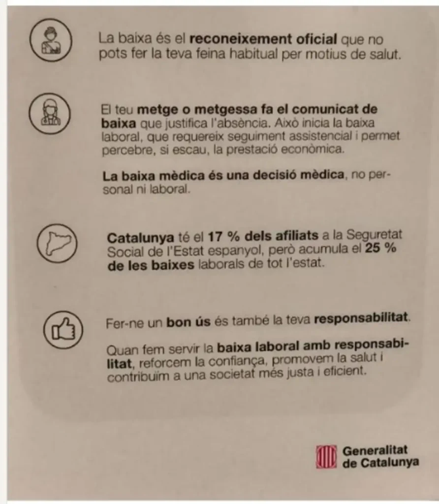 La Generalitat y el Uso Responsable de las Bajas Laborales en Catalunya