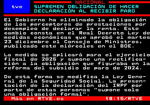 Cambios en la Declaración de la Renta para Perceptores de Prestaciones por Desempleo