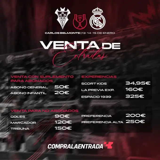Descontent entre los abonados del Albacete por el aumento de precios en la Copa del Rey
