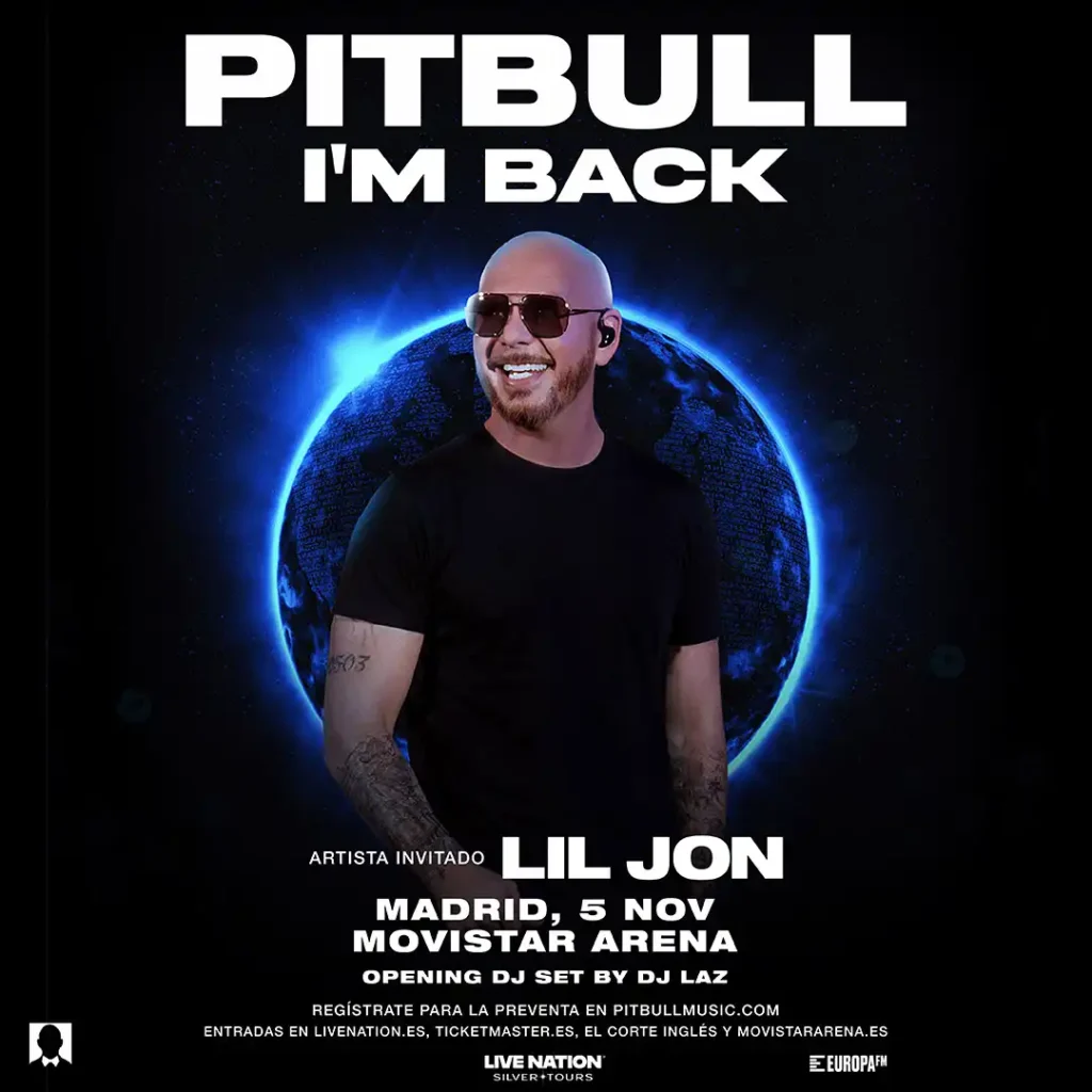 Pitbull Regresa a España: Detalles de su Gira ‘I’m Back’ en 2026