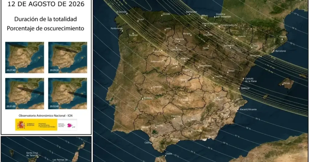 Eclipse solar total 2026 en España: dónde verlo, duración y impacto turístico