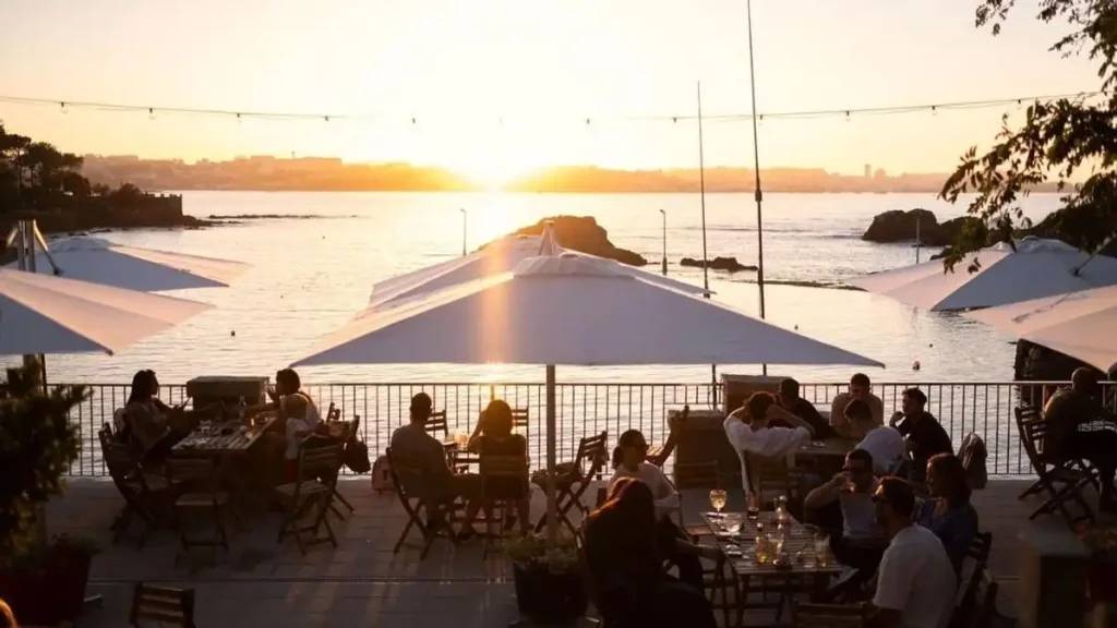 Porto Alé Santa Cruz: terraza con vistas al mar y cerveza artesana en Oleiros